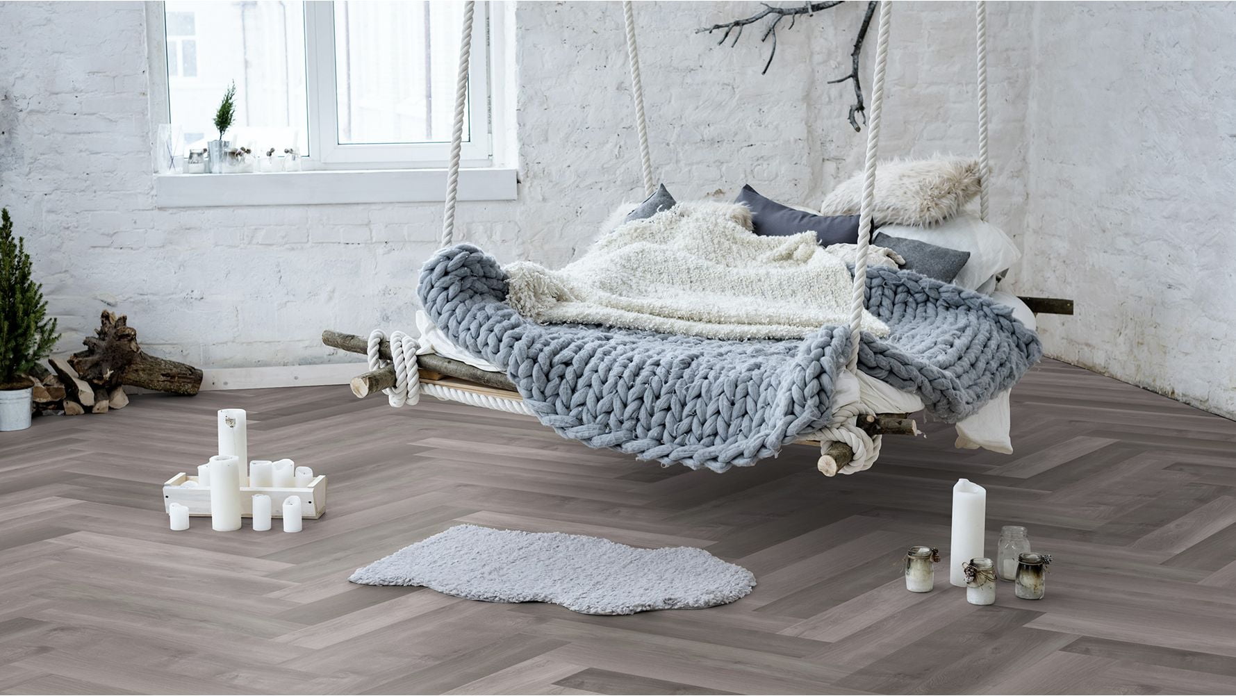 Parva Broad leaf Grey Sycamore 40828 PVC vloer mFLOR 3 Parva Broad leaf Grey Sycamore 40828 PVC vloer mFLOR woonkamer